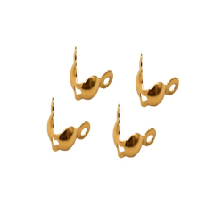 Зажим Каллота 8х4мм, внутренний диаметр 3мм, отверстие 1мм, цвет золото, хирургическая сталь, 04-245, 4шт  (Цены)